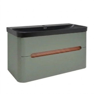 Koupelnová skříňka s umyvadlem SAT Fusion 97,5x53x45 cm eukalyptově zelená mat SATFUSION2100EZBKM