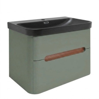 Koupelnová skříňka s umyvadlem SAT Fusion 77,5x53x45 cm eukalyptově zelená mat SATFUSION280EZBKM