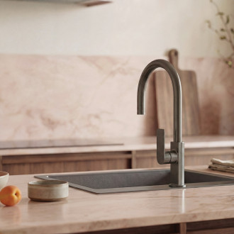 Triana - upright sink mixer with U-shaped spout, graphite