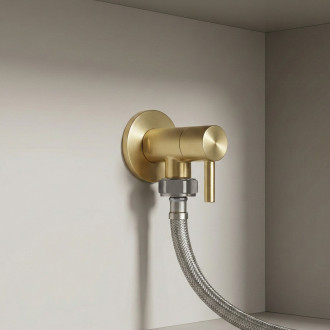 Rohový ventil 1/2" x 3/4" Brush Gold