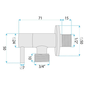 Rohový ventil 1/2" x 3/4" Titan