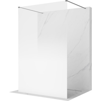 Volně stojící sprchová zástěna Mexen Kioto 140 x 200 cm, ombré bílá 8 mm, stříbrná - 800-140-002-95-86