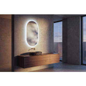 MAGARA oválné zrcadlo s LED osvětlením 45x80cm, dotykový senzor, stmívatelné