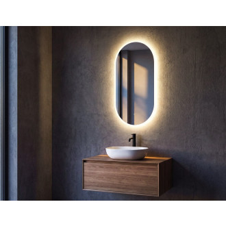 MAGARA oválné zrcadlo s LED osvětlením 45x80cm, dotykový senzor, stmívatelné