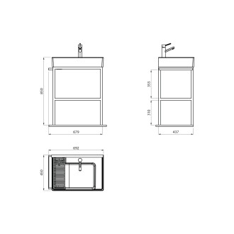 ARYA podstavec pod umyvadlo 680x850x450mm, černá