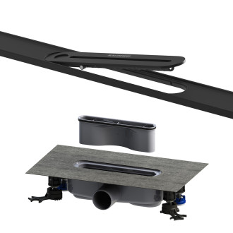 Sprchový žlab Kaldewei Flowline Zero 90 cm nerez černá mat 940000010676+687744800000