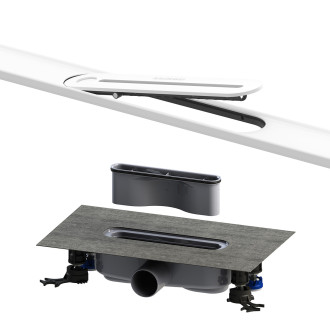 Sprchový žlab Kaldewei Flowline Zero 90 cm nerez bílá mat 940000010711+687744800000