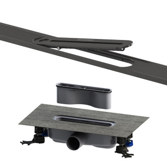 Sprchový žlab Kaldewei Flowline Zero 120 cm nerez kartáčovaný grafit 940100010932+687744800000