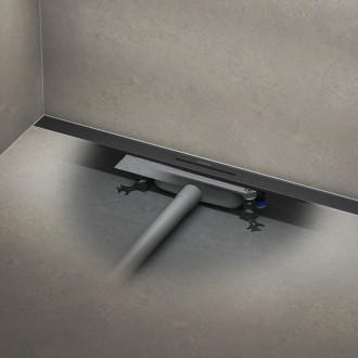 Sprchový žlab Kaldewei Flowline Zero 90 cm nerez černá mat 940000010676+687744810000