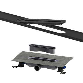 Sprchový žlab Kaldewei Flowline Zero 90 cm nerez černá mat 940000010676+687744810000