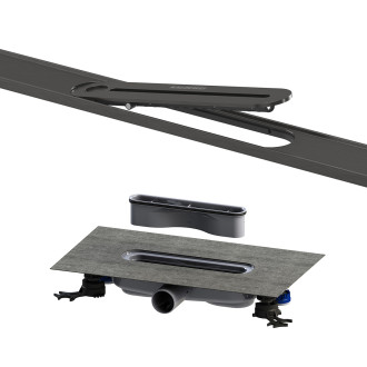 Sprchový žlab Kaldewei Flowline Zero 90 cm nerez kartáčovaný grafit 940000010932+687744810000