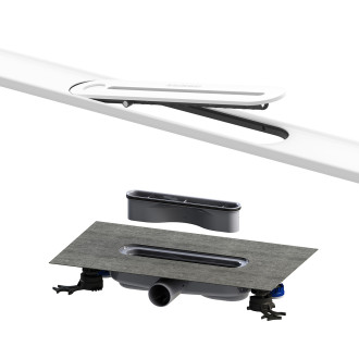 Sprchový žlab Kaldewei Flowline Zero 150 cm nerez bílá mat 940200010711+687744810000