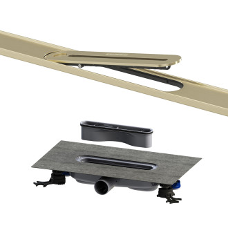 Sprchový žlab Kaldewei Flowline Zero 120 cm nerez kartáčovaná šampaňská 940100010931+687744810000