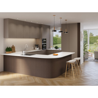 Mexen Ovalo 03 drážkované flexibilní nástěnné lamely 280 x 36 cm, technická dýha, dub Mocca - S130-280-03-045