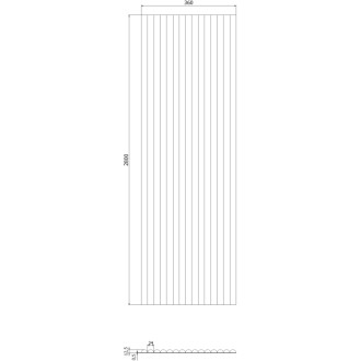 Mexen Ovalo 03 drážkované flexibilní nástěnné lamely 280 x 36 cm, technická dýha, dub Mocca - S130-280-03-045