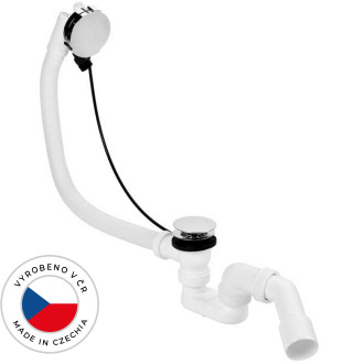 CERANO - Vanová souprava ovládaná bovdenem s napouštěním - SLIM - sifon DN40/50 - zátka 72mm - chrom - 78 cm