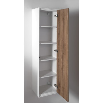 ZANYA  vysoká skříňka 35x140x30cm, bílá mat/dub emporio