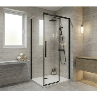 LUXOR BLACK čtvercový sprchový kout 1000x1000mm L/P varianta GU1210BGU5610B