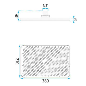 Rea JS-032 Titan Obdélníková dešťová sprcha REA-P0398