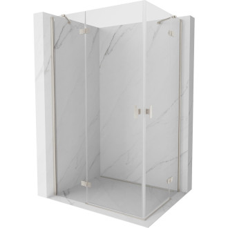 Mexen Mist-H Duo sprchový kout s levým výklopným uzávěrem 100 x 85 cm, průhledný, kartáčovaný nikl - 8A5-100L-085P-97-00