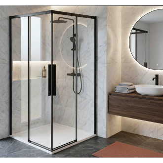 LUXOR BLACK čtvercový sprchový kout 800x800mm, rohový vstup GU2280B