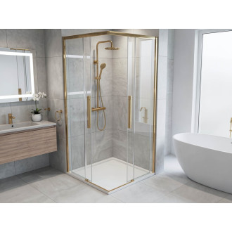 LUXOR GOLD MATT čtvercový sprchový kout 800x800mm, rohový vstup