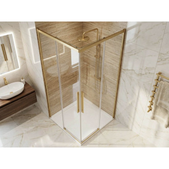 LUXOR GOLD MATT čtvercový sprchový kout 800x800mm, rohový vstup