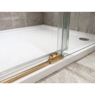 LUXOR GOLD MATT čtvercový sprchový kout 800x800mm, rohový vstup