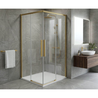 LUXOR GOLD MATT čtvercový sprchový kout 900x900mm, rohový vstup GU2290G