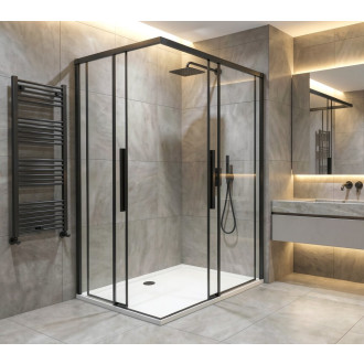 LUXOR BLACK obdélníkový sprchový kout 900x800mm L/P varianta, rohový vstup