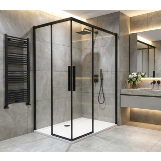 LUXOR BLACK obdélníkový sprchový kout 1000x800mm L/P varianta, rohový vstup GU2110BGU2180B