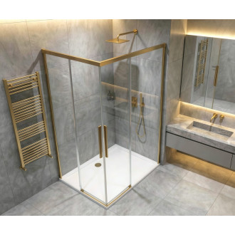 LUXOR GOLD MATT obdélníkový sprchový kout 900x800mm L/P varianta, rohový vstup