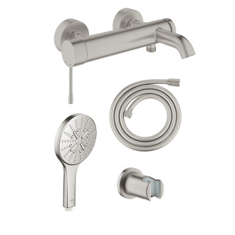 Vanová baterie Grohe se sprchovým setem 150 mm supersteel GBAL11