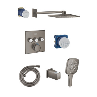 Sprchový systém Grohe s termostatickou baterií kartáčovaný hard graphite GBAL9