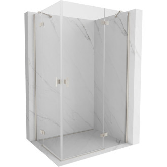 Sprchový kout Mexen Mist-H Duo s pravým pantem 95 x 100 cm, průhledný, kartáčovaný nikl - 8A5-095L-100P-97-00