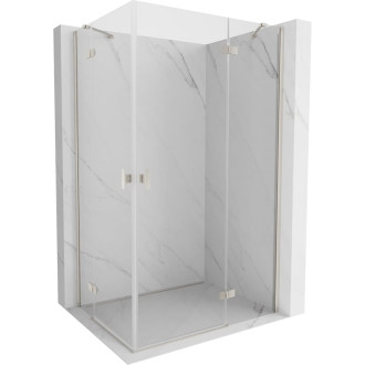 Sprchový kout Mexen Mist-H Duo s pravým pantem 90 x 110 cm, průhledný, kartáčovaný nikl - 8A5-090L-110P-97-00