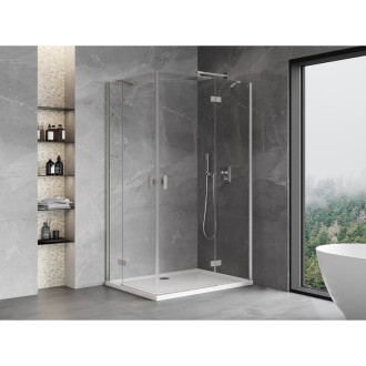Mexen Mist-H Duo kabina prysznicowa uchylna prawa 105 x 115 cm, transparent, nikiel szczotkowany - 8A5-105L-115P-97-00