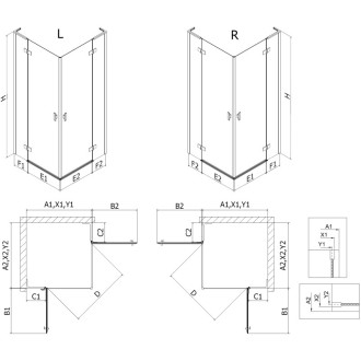 Mexen Mist-H L Duo kabina prysznicowa uchylna lewa 75 x 70 cm, transparent, biała - 8A5L-075L-070P-20-00
