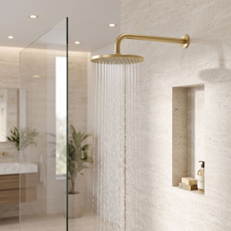 Kulaté sprchové rameno REA JS-9021 40cm Brush gold