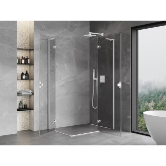 Mexen Mist-H L Duo kabina prysznicowa uchylna prawa 70 x 90 cm, transparent, biała - 8A5L-070L-090P-20-00