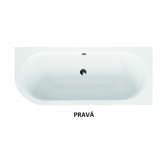 Asymetrická vana AVITA SLIM - 150 x 75 cm, Pravé, s nožičkami