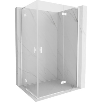 Sprchový kout Mexen Mist-H L Duo s pravými panty 90 x 120 cm, průhledný, bílý - 8A5L-090L-120P-20-00