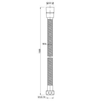 MINIMAL nerezová sprchová hadice, 150cm