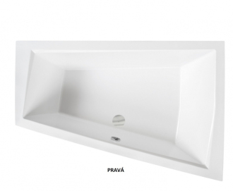 BESCO vana INTIMA DUO SLIM 170 1700x1250 mm, levé provedení, bez nožiček VANINTID17SLIML