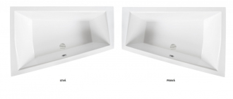 BESCO vana INTIMA DUO SLIM 170 1700x1250 mm, levé provedení, bez nožiček VANINTID17SLIML