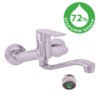 Dřezová baterie RAV SLEZÁK Vltava s otočným ramínkem 100 mm chrom VTE401.0/26