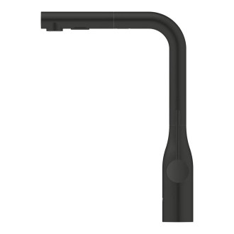 Dřezová baterie Grohe Essence s vytahovací sprškou, 2 proudy matná černá 302702430