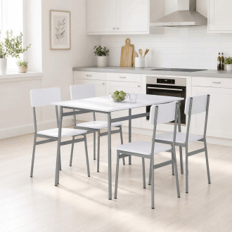 Jídelní set Autronic Bílá MDF AUT-O2156 WT
