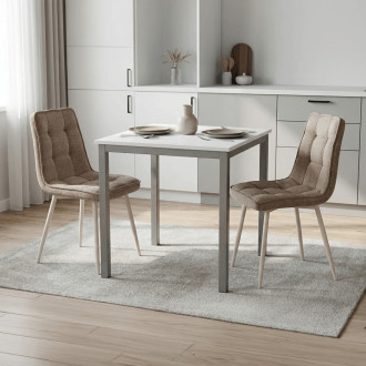 Jídelní stůl Autronic 70x70 cm Bílá Melamin GDT-201 WT