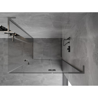 Mexen Mist-H L Duo kabina prysznicowa uchylna prawa 85 x 110 cm, transparent, gun gray szczotkowany - 8A5L-085L-110P-66-00